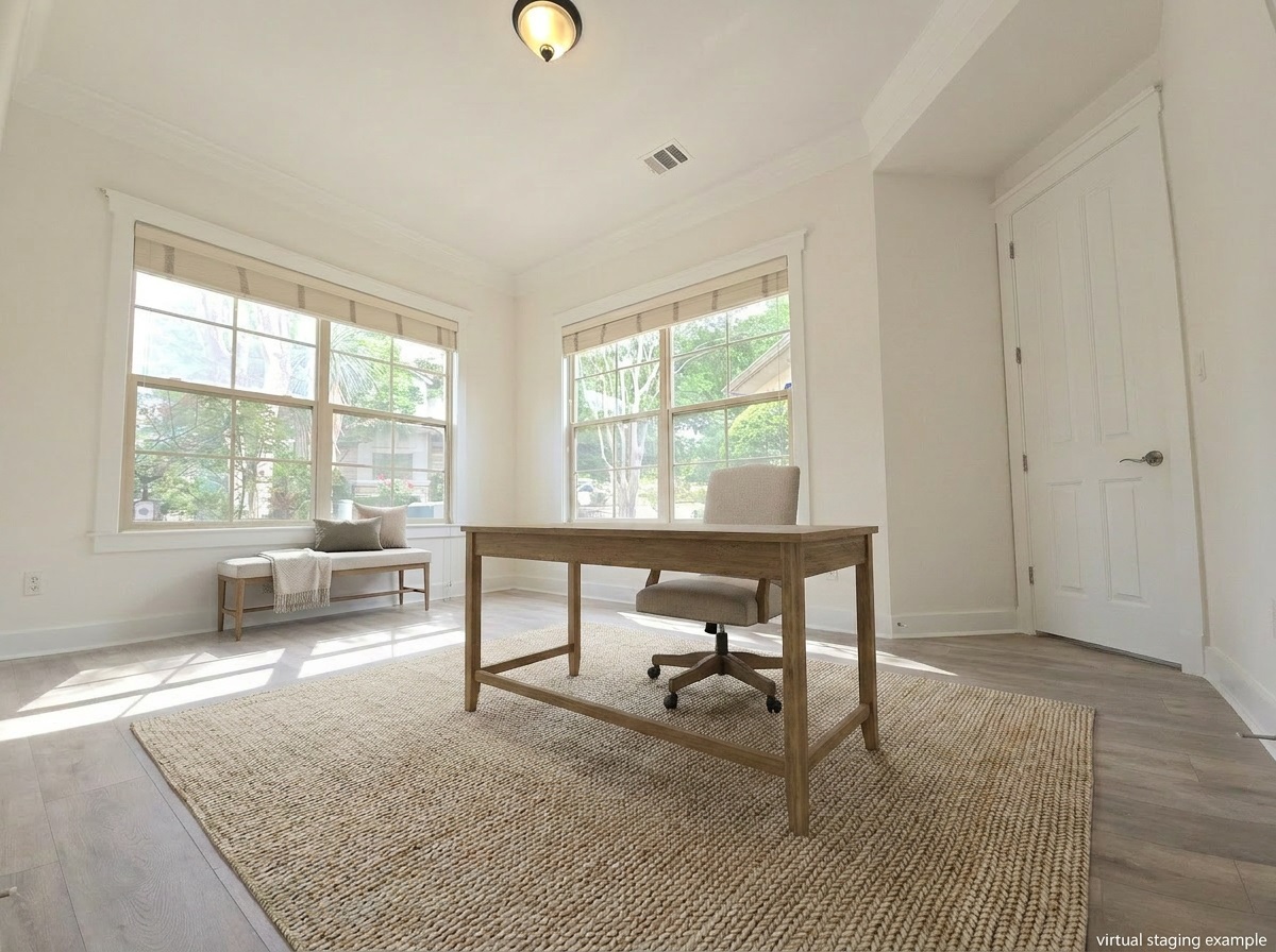 2800 Waymaker Way, Unit 24 Austin, TX 78746 - Photo 7 of 14 Bright room featuring multiple large windows with natural light, wide baseboards, and wood-finish flooring
