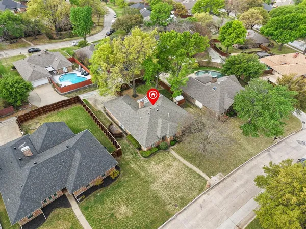 an aerial view of multiple house