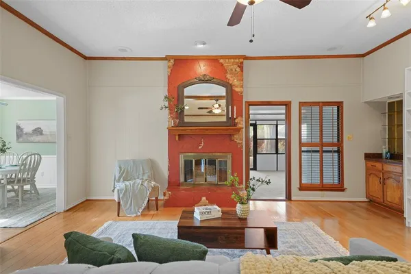 an empty room with sliding door