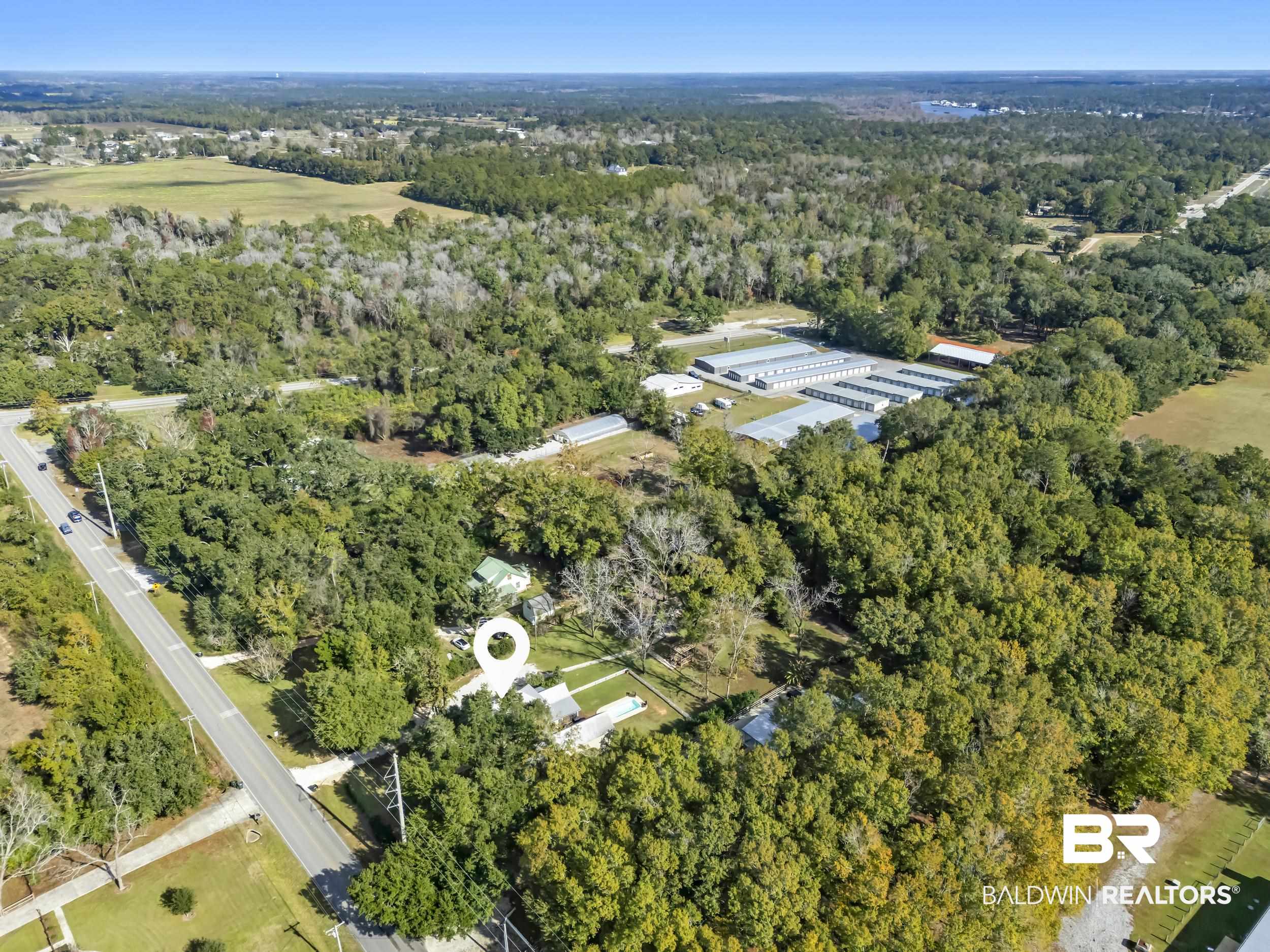 13232 Mary Ann Bch Road Fairhope, AL 36532 - Photo 68 of 79 Aerial view of property and surrounding area with a heavily wooded area