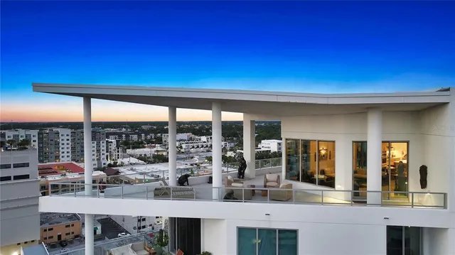 a outdoor view with a sitting space