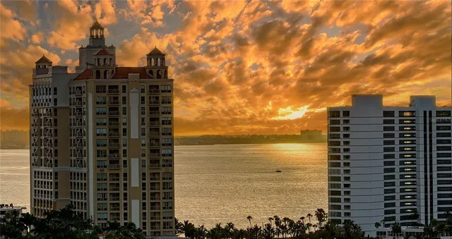 a view of city from balcony