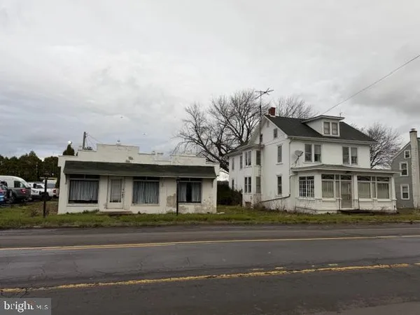a front view of residential houses