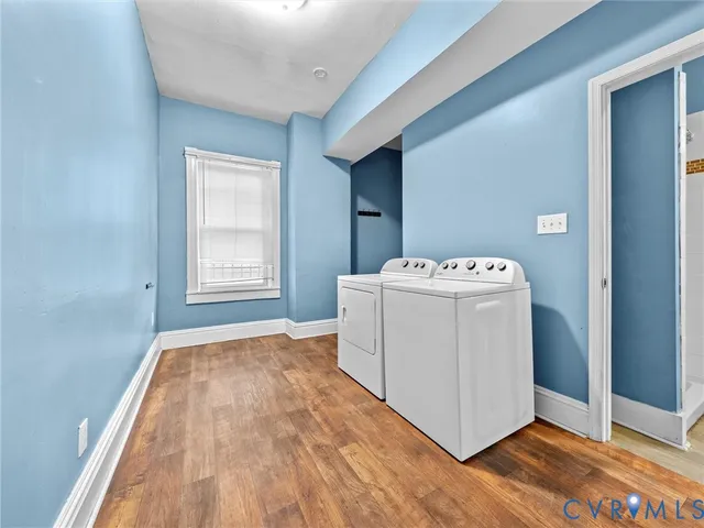 a utility room with washer and dryer