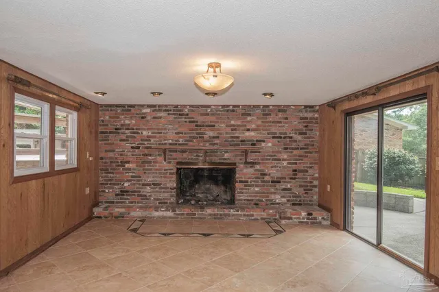 a room with fireplace