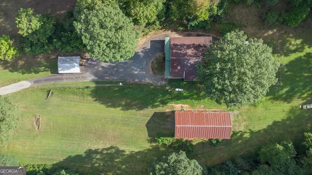 an aerial view of a house