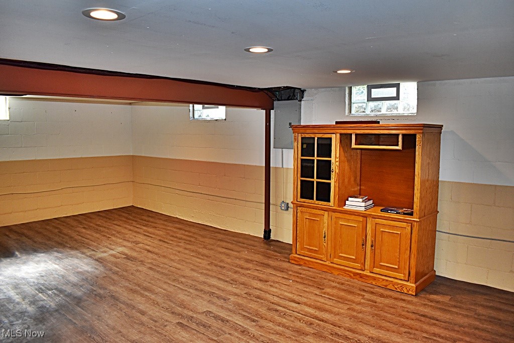 17600 Egbert Road Bedford, OH 44146 - Photo 35 of 49 Basement with recessed lighting and wood finished floors