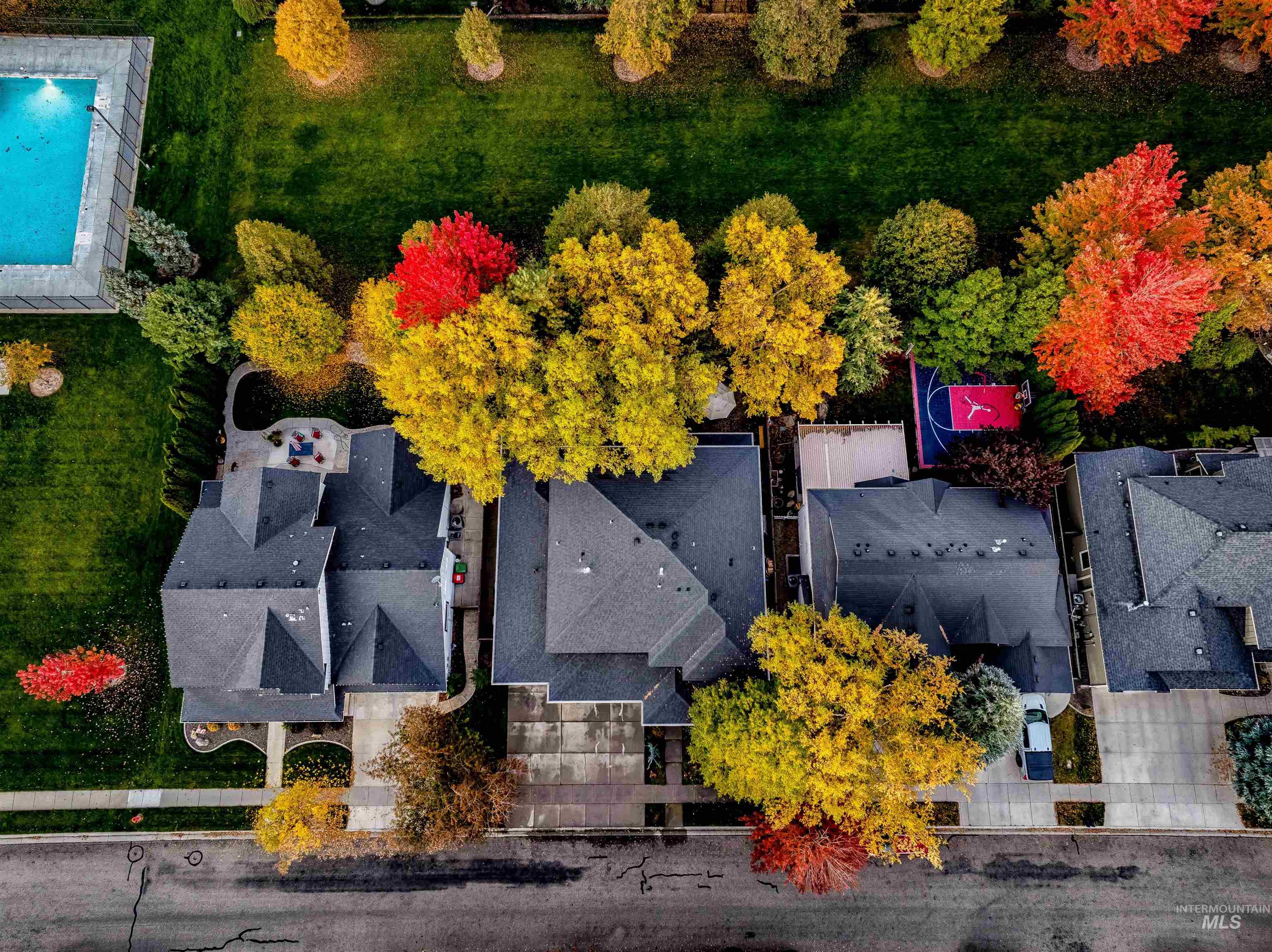 836 West Colbert Street Meridian, ID 83646 - Photo 42 of 45 Aerial view of residential area featuring a pool