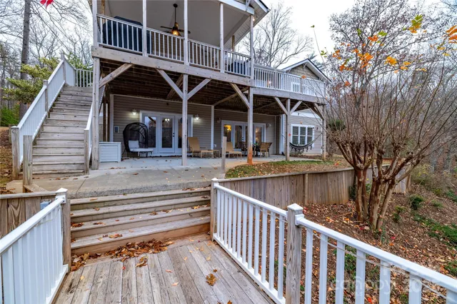 a view of a chair and tables on the wooden floor