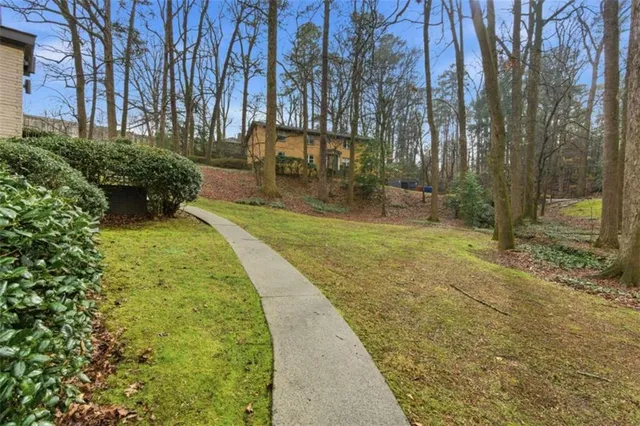 a view of yard with tree