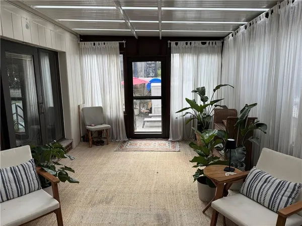 a living room with furniture