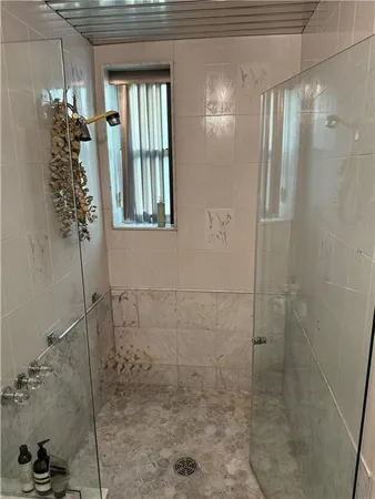 a bathroom with a shower