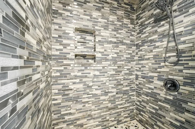 a bathroom with a shower