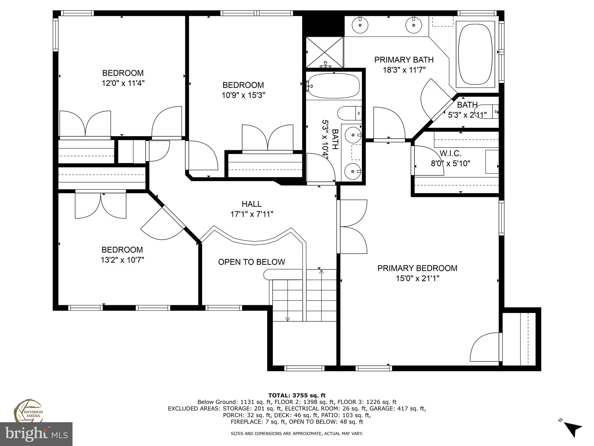 13406 Lore Pines Lane Solomons, MD 20688 - Photo 48 of 50 upper level floor plan