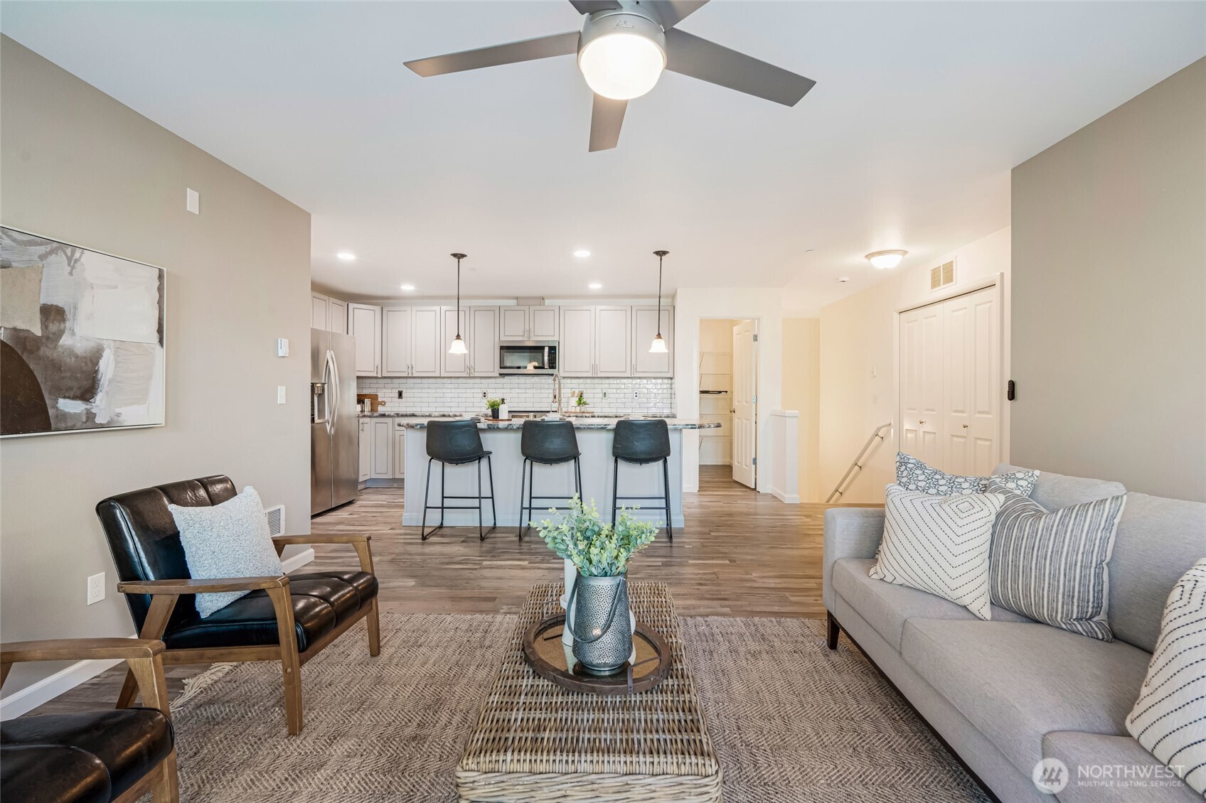 4678 Wade Street, Unit 201 Bellingham, WA 98226 - Photo 14 of 25 a living room with furniture and kitchen view