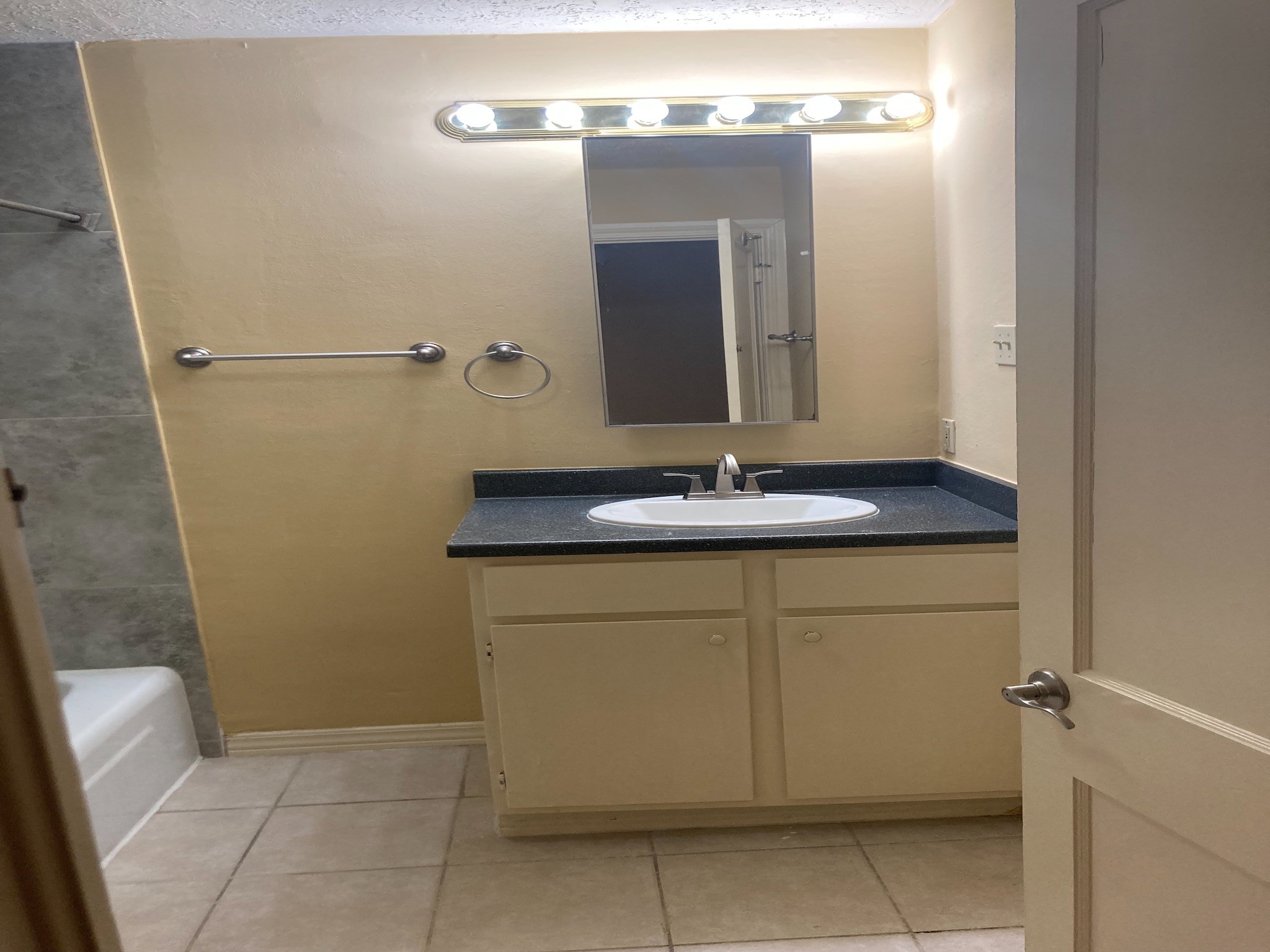 4921 Maxie Street, Unit 1/2 Houston, TX 77007 - Photo 12 of 14 a bathroom with a sink and a mirror