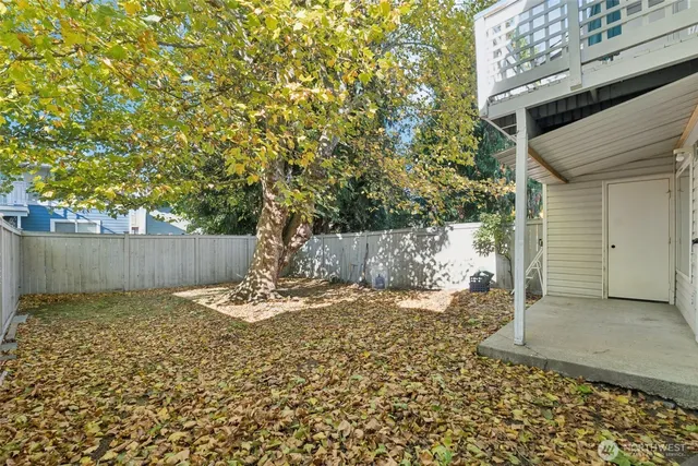 a view of a backyard