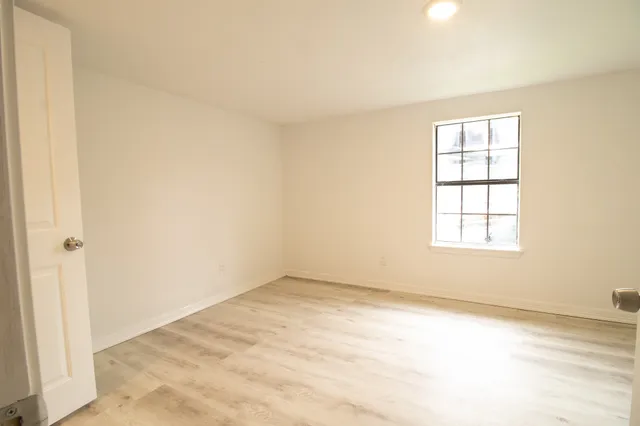 an empty room with a window