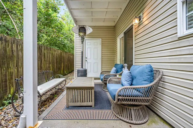 a view of outdoor space with furniture and wooden deck