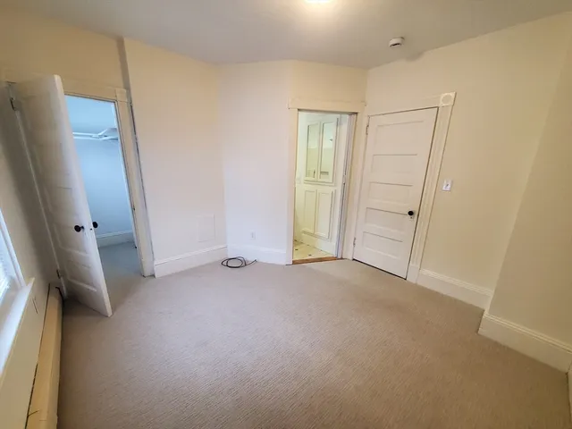 an empty room with closet
