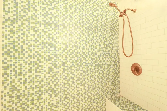 a bathroom with a shower