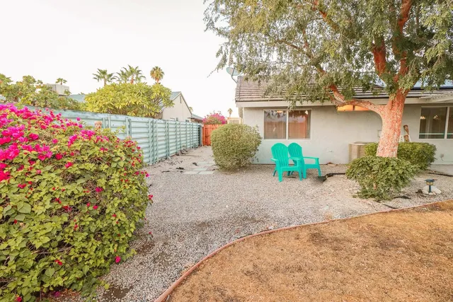 front view of a house with a patio
