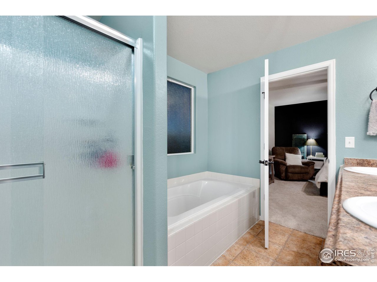7334 23rd St Road Greeley, CO 80634 - Photo 19 of 31 a bathroom with a tub and view of living room
