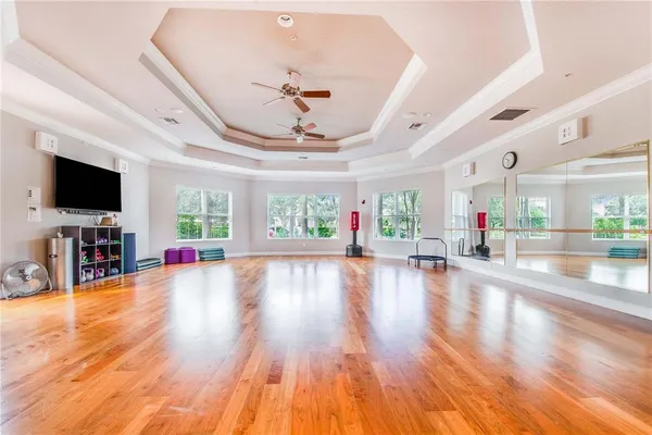 a view of a swimming pool with a lounge chairs