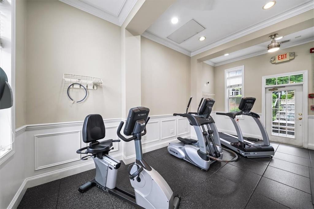 4100 Paces Walk Southeast, Unit 1101 Atlanta, GA 30339 - Photo 31 of 36 a view of a room with gym equipment