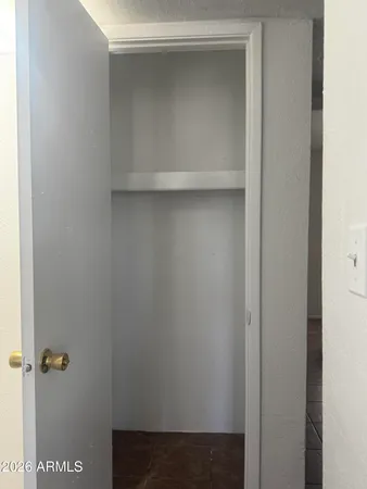 a close view of a closet