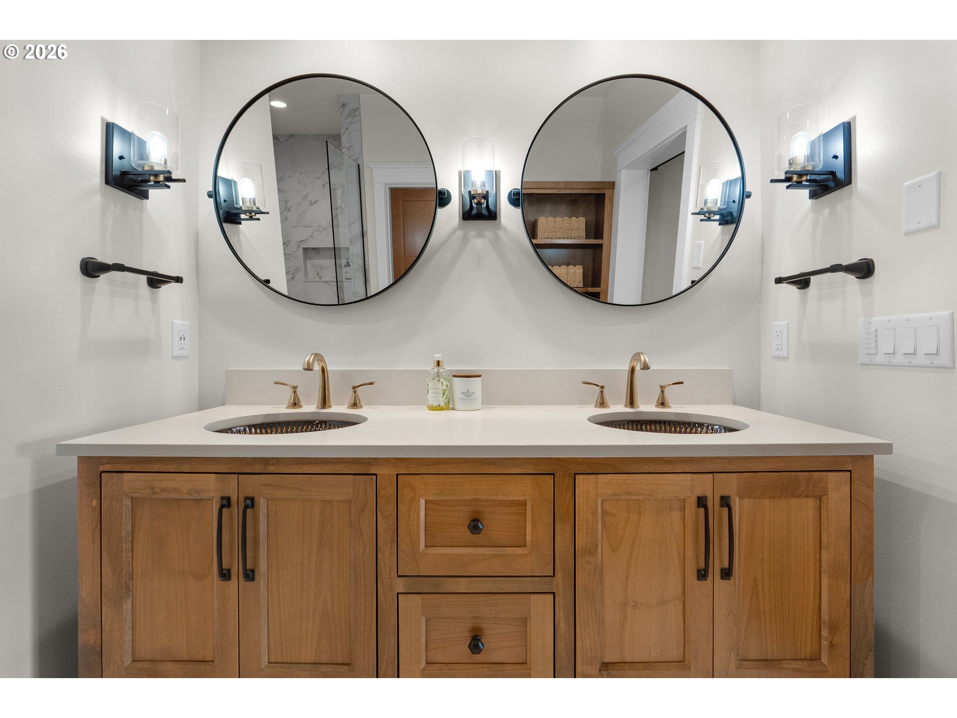 38590 Meadow Loop Nehalem, OR 97131 - Photo 45 of 48 a bathroom with a granite countertop sink a mirror and