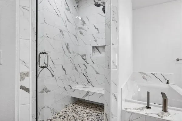 a bathroom with a shower