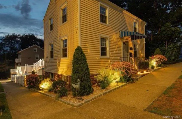 a view of a house with many windows