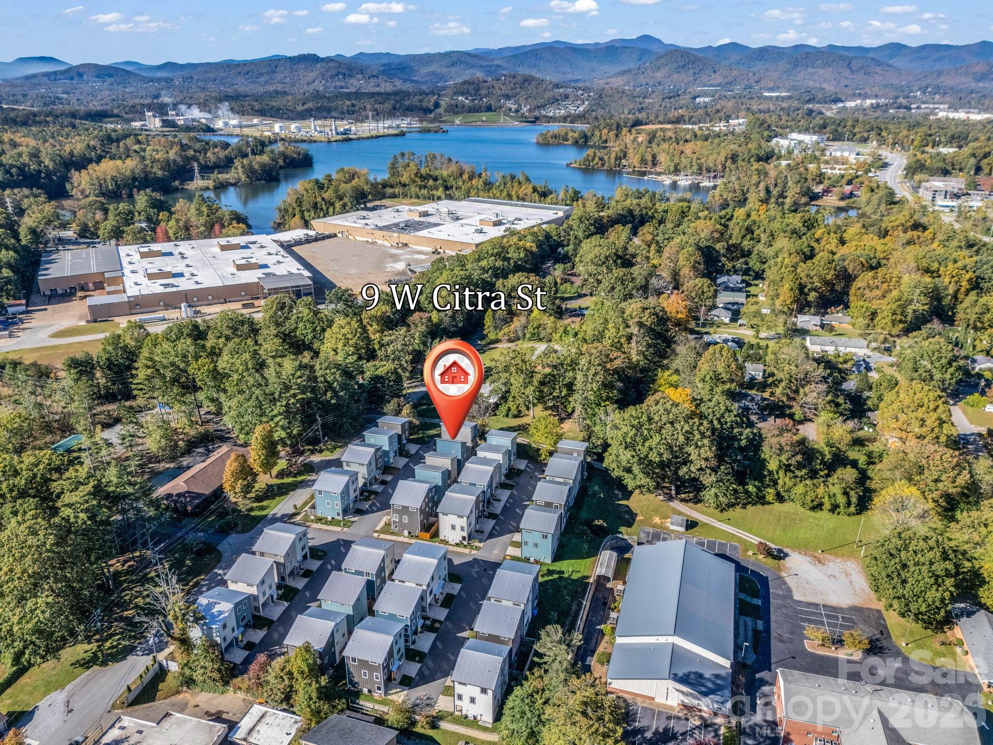 9 East Citra Street Arden, NC 28704 - Photo 24 of 28 an aerial view of a houses with a swimming pool
