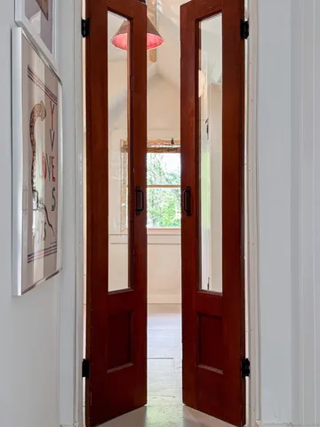 a bathroom with a tub and a sink