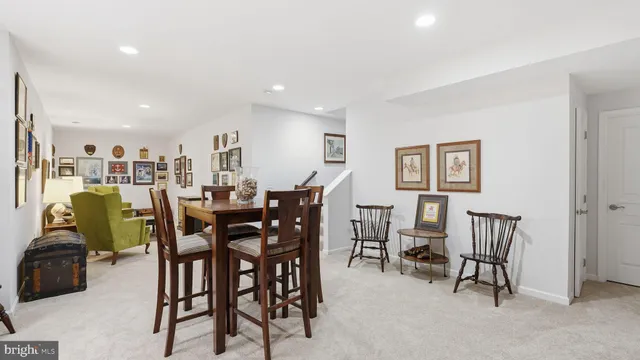 a view of a dining area with furniture