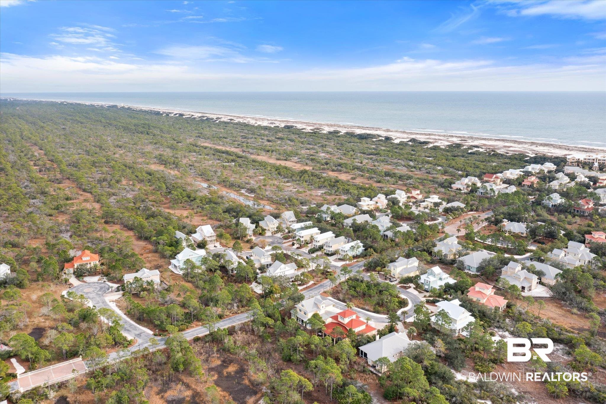 9259 Genipa Way Gulf Shores, AL 36542 - Photo 62 of 72 Bird's eye view with a water view and a beach view