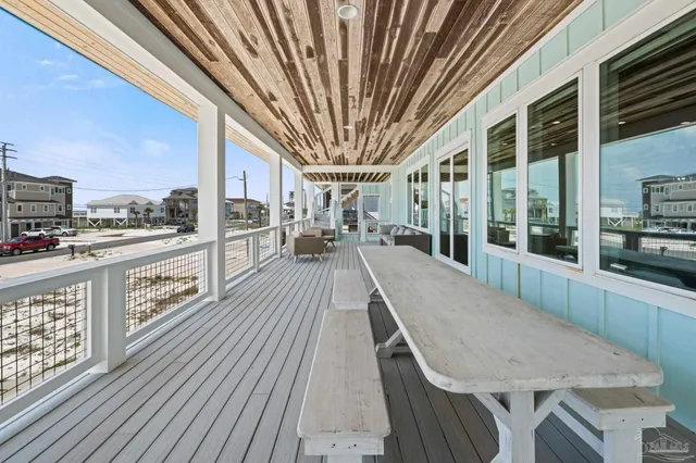 a view of a balcony with city view