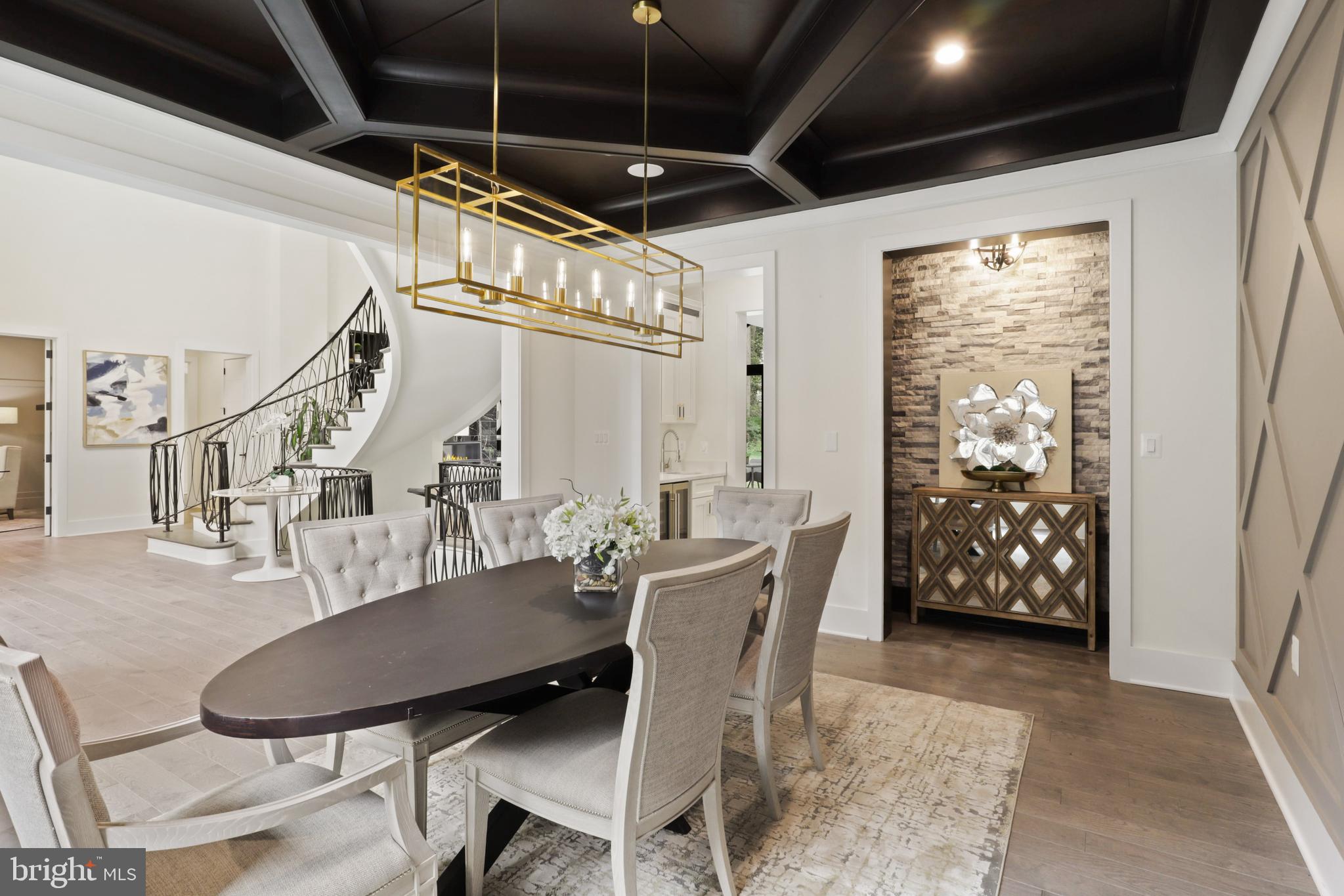 7227 Westerly Lane McLean, VA 22101 - Photo 15 of 76 Large Dining Room with Elegant Wine Display Wall
