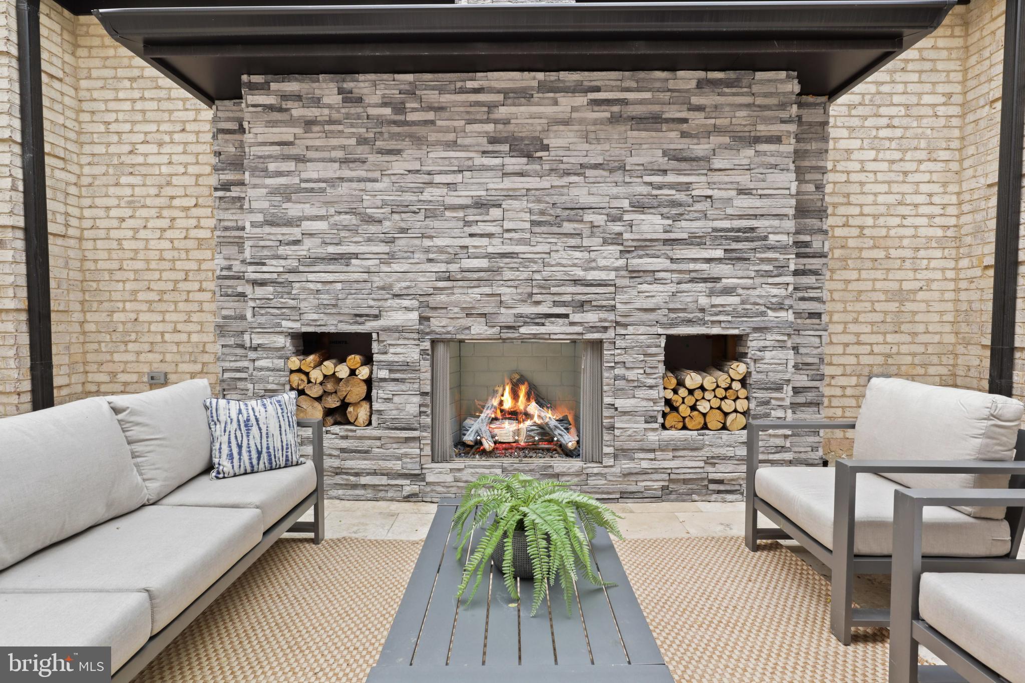 7227 Westerly Lane McLean, VA 22101 - Photo 57 of 76 Front Side Mediterranean Terrace with Fireplace