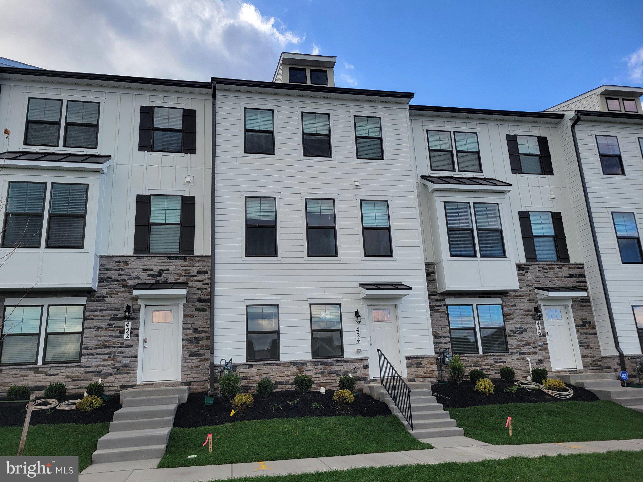 Modern townhomes with stylish exteriors.