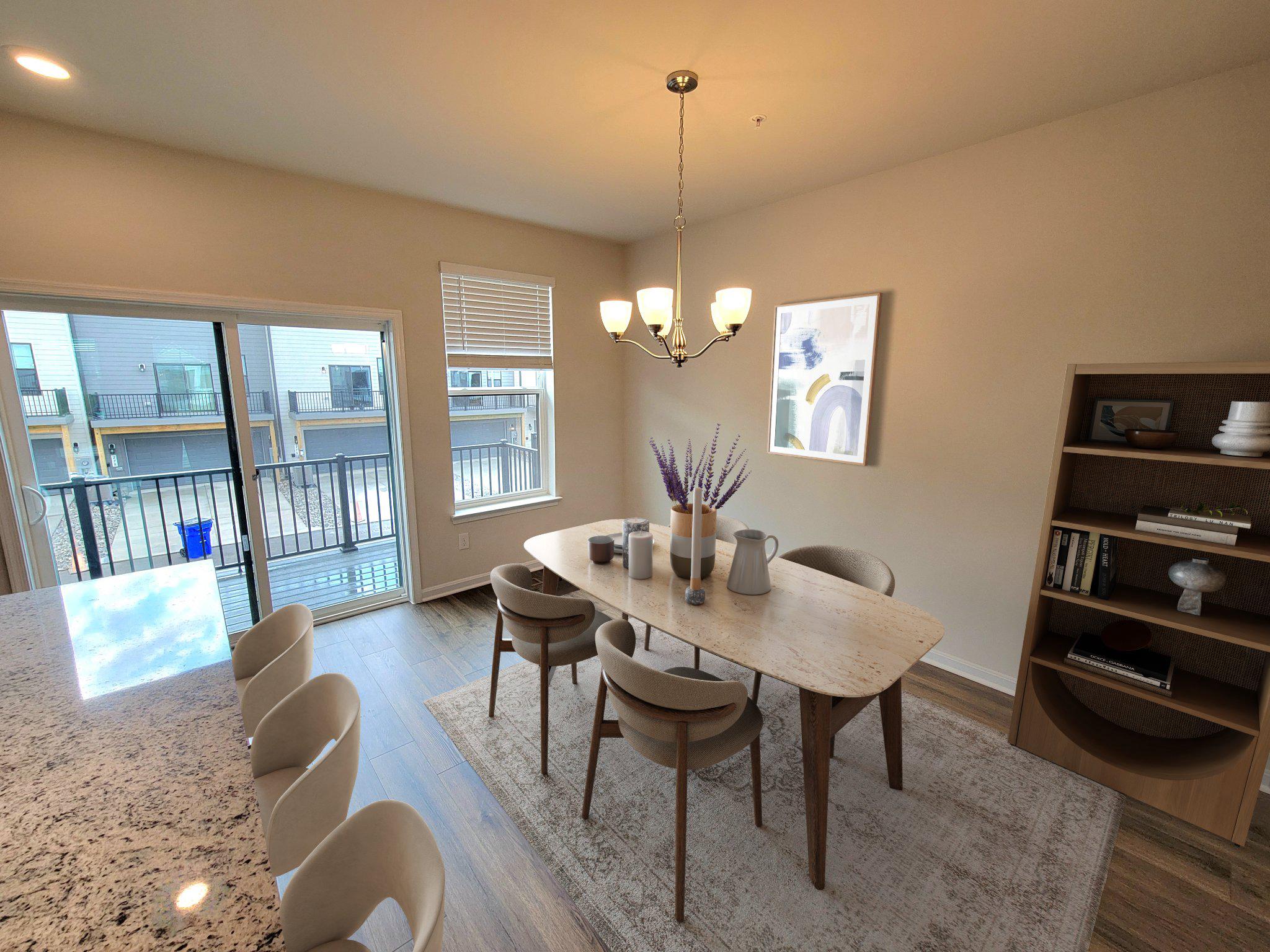 424 Herringbone Way Frederick, MD 21701 - Photo 2 of 21 Dining space with balcony views. Virtual staging