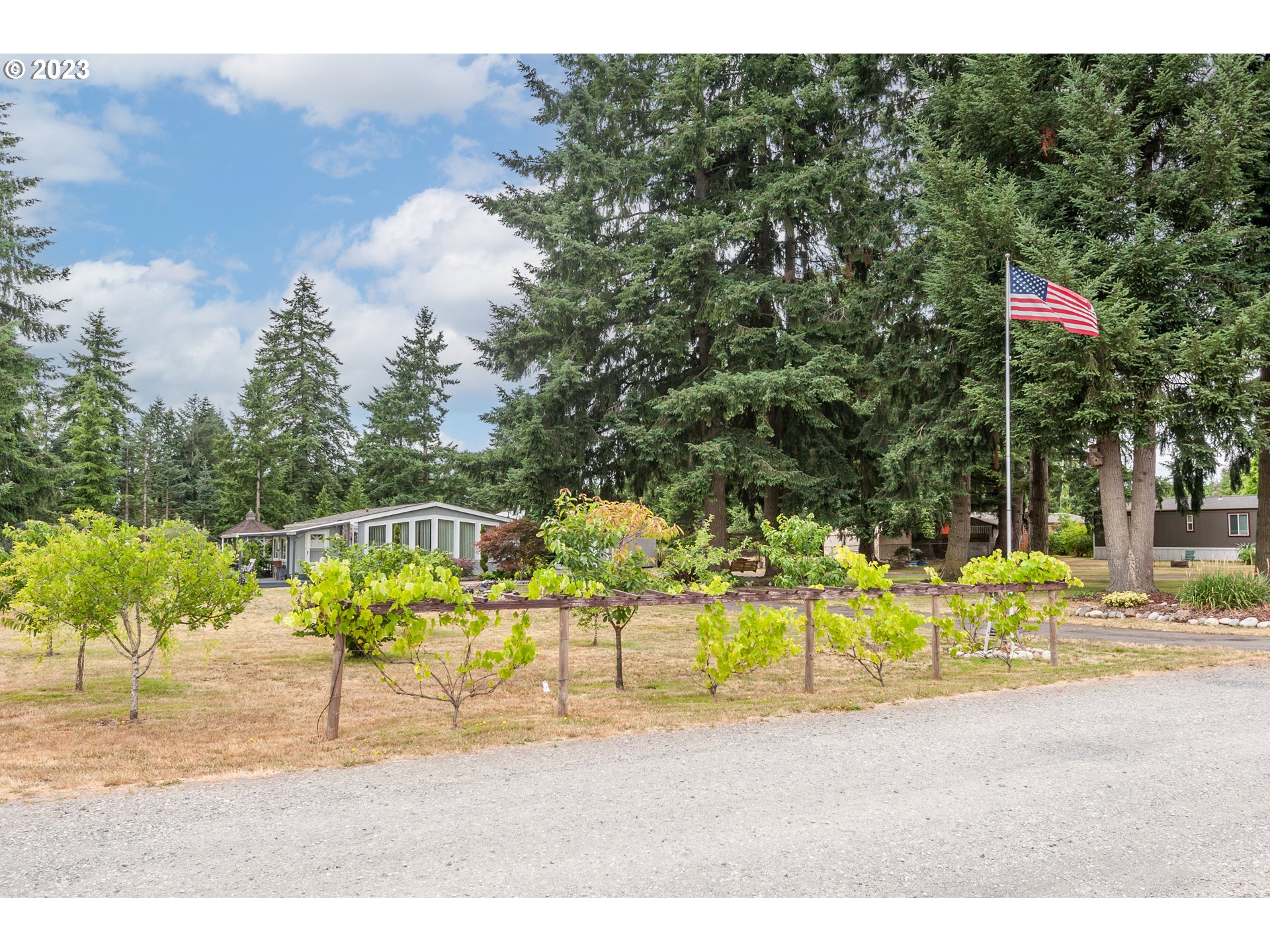 19119 Kelsey Marie Lane Southwest Rochester, WA 98579 - Photo 24 of 29 a backyard of a house with table and chairs
