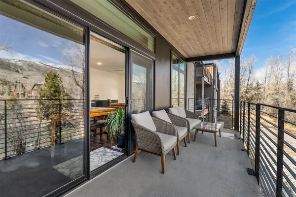 a living room with furniture