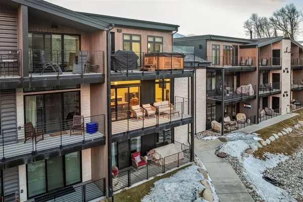 an aerial view of multiple house