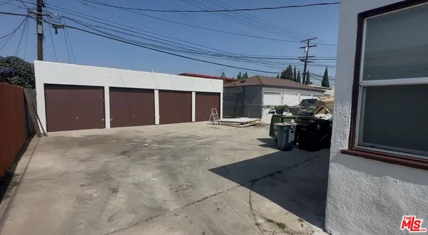 a view of a porch with seating space