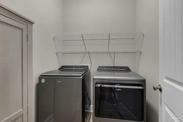 a close up view of washer and dryer