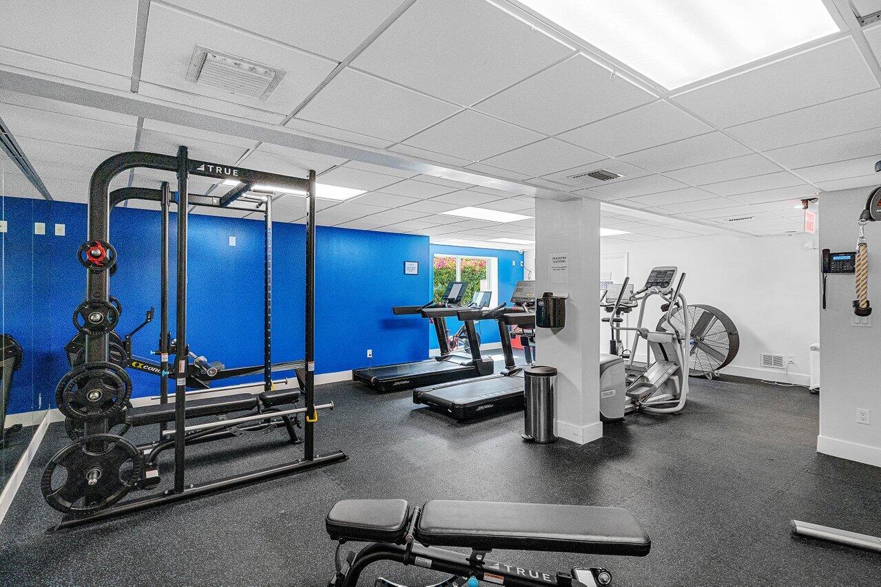 2774 South Ocean Boulevard, Unit 409 Palm Beach, FL 33480 - Photo 27 of 32 a view of a room with gym equipment