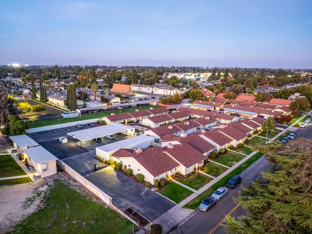 an aerial view of a city