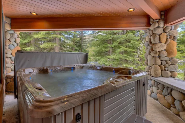 a view of swimming pool from a balcony